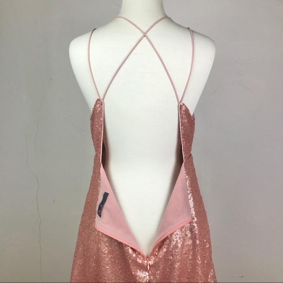 MADDY K - Pink Mini Sequined Party Dress - Picture 4 of 16